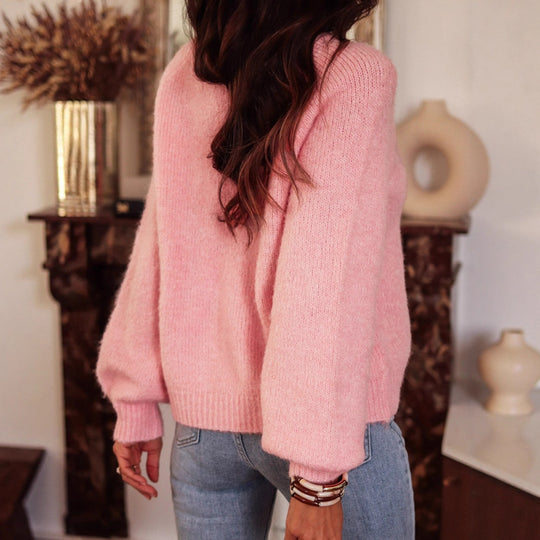 Damen elegant oversize Pullover mit Strassdetails EB