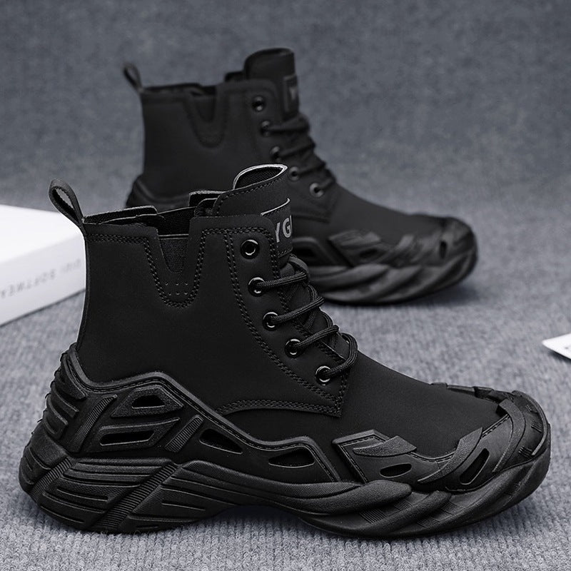 Damen Sportliche High-Top Stiefel mit futuristischem Design und rutschfester Sohle EB