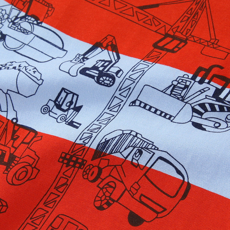 Jungen T-Shirt mit buntem Baustellenfahrzeug-Motiv EB