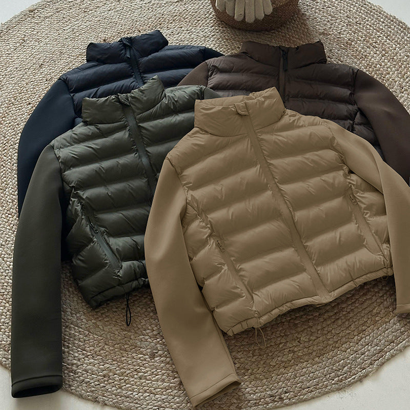 Damen Funktionale Pufferjacke mit Taschen und hohem Kragen EB