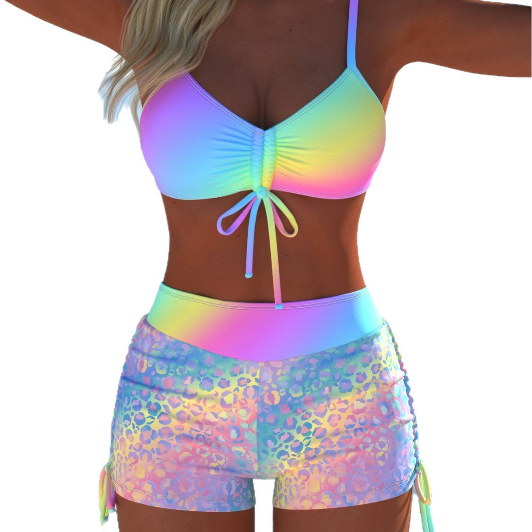 Damen Bikini-Oberteil und Hochschnitt Badeshorts EB