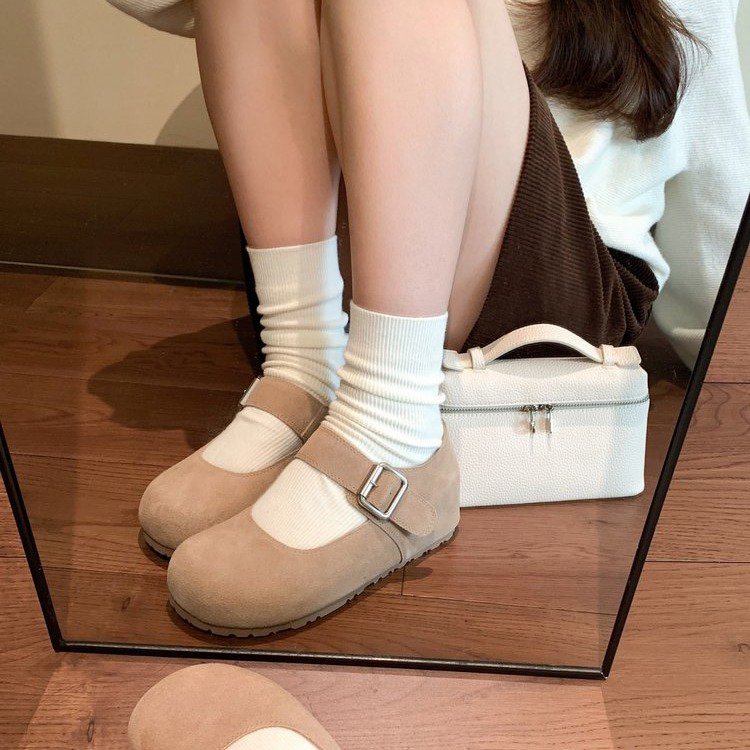 Damen Mary Jane Schuhe mit modischem Riemchen und bequemer Sohle EB