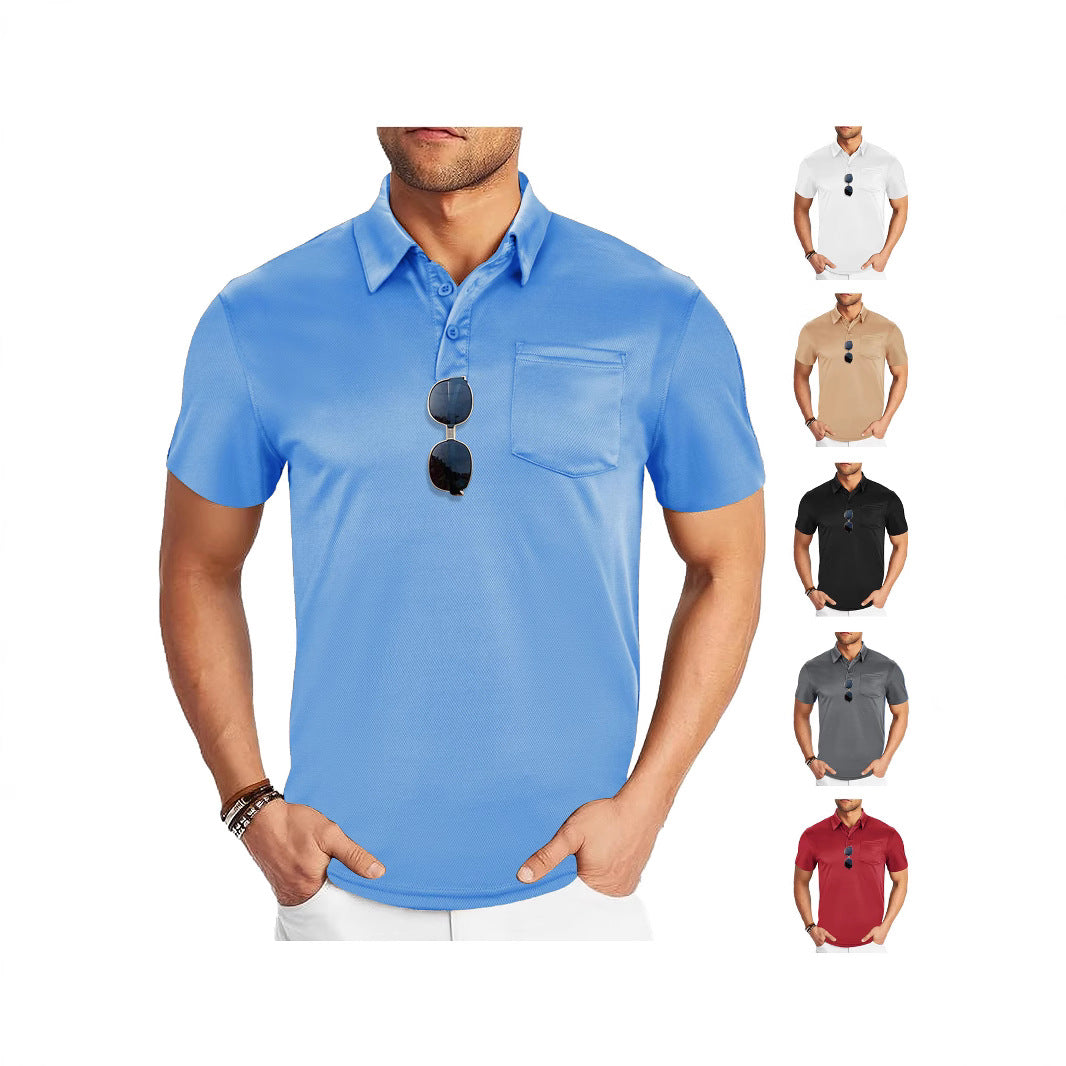 Herren nan funktionales Polohemd mit Brusttasche und atmungsaktiver Meshstruktur EB