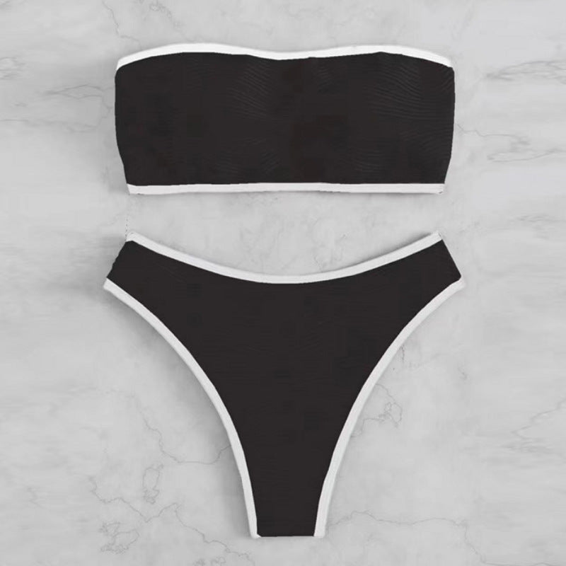 Damen Bandeau-Bikini-Set mit strukturiertem Design EB