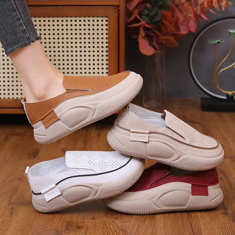 Damen Atmungsaktive Slip-On Freizeitschuhe mit perforierten Details EB