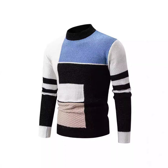 Herren Strukturierter Pullover mit modernem Farbblockdesign EB