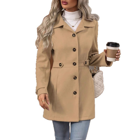 Damen Elegante und taillierte Übergangsjacke mit praktischen Taschen EB