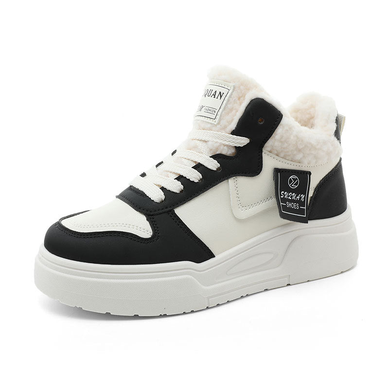 Damen hohe Modische Sneakers mit kuscheligem Innenfutter und sportlichem Design EB