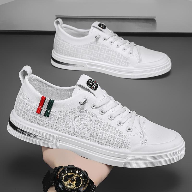 Damen modische Sneakers aus hochwertigem Leder mit strapazierfähiger Laufsohle EB