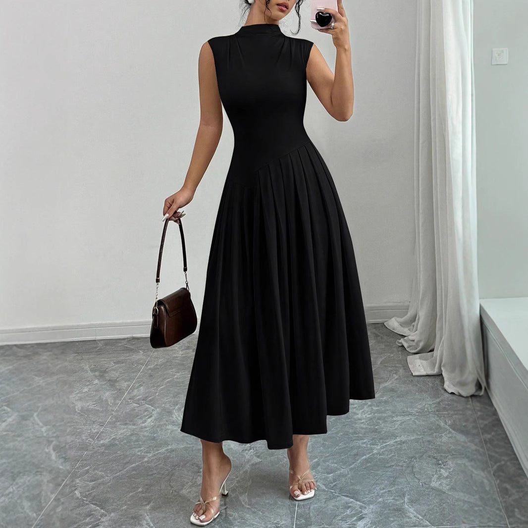 Damen Elegantes Maxikleid mit Plissee-Details EB