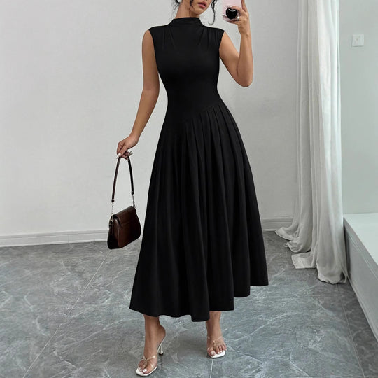 Damen Elegantes Maxikleid mit Plissee-Details EB