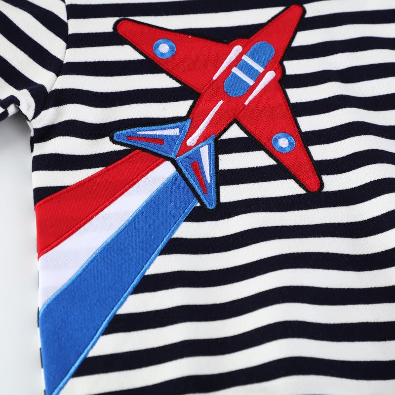 Jungen Sweatshirt mit kreativem Flugzeug-Design EB