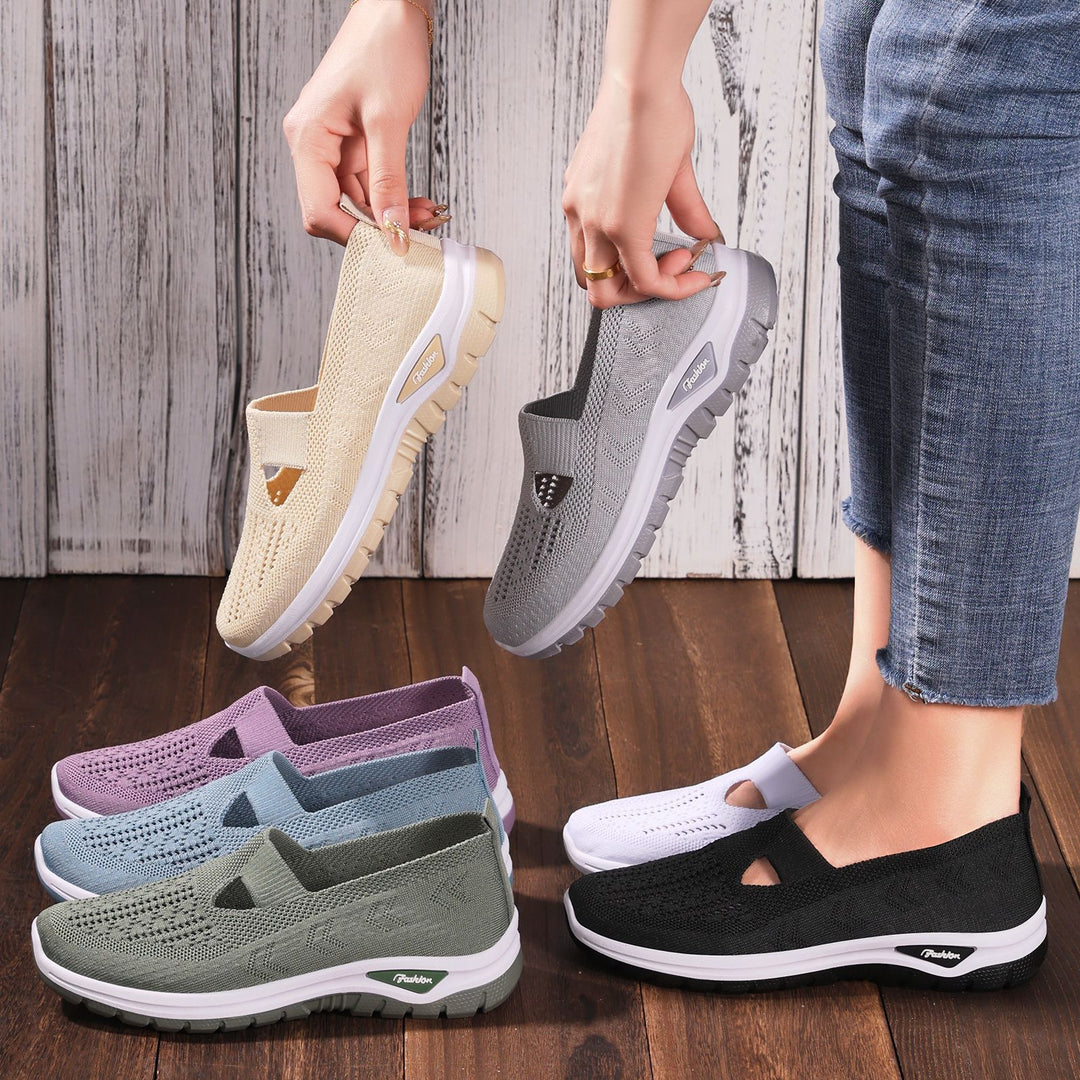 Damen Atmungsaktive Freizeit-Sneaker mit flexiblem Einstieg und rutschfester Sohle EB