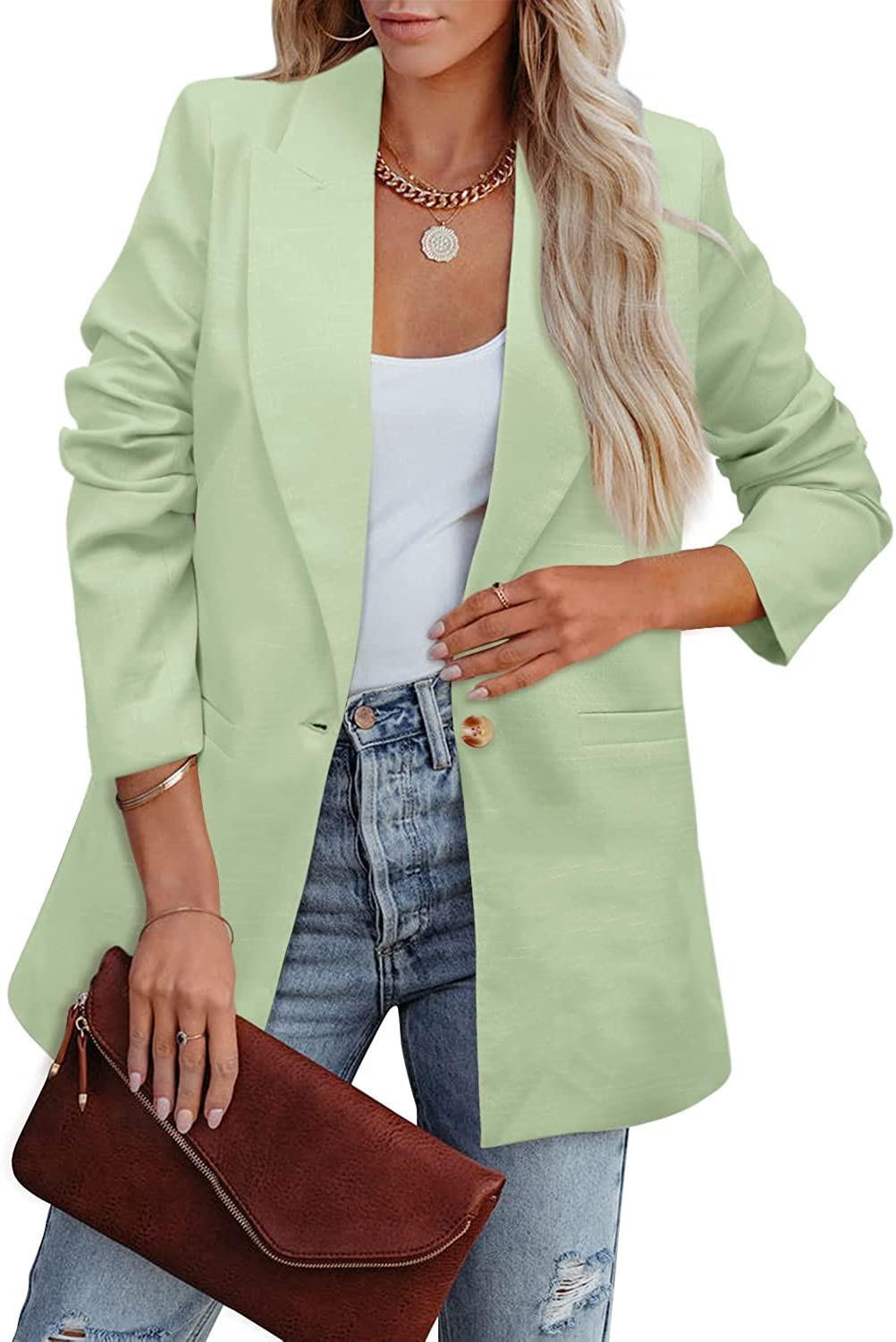 Damen Eleganter Freizeitblazer mit Lässigem Schnitt und Zwei Taschen EB