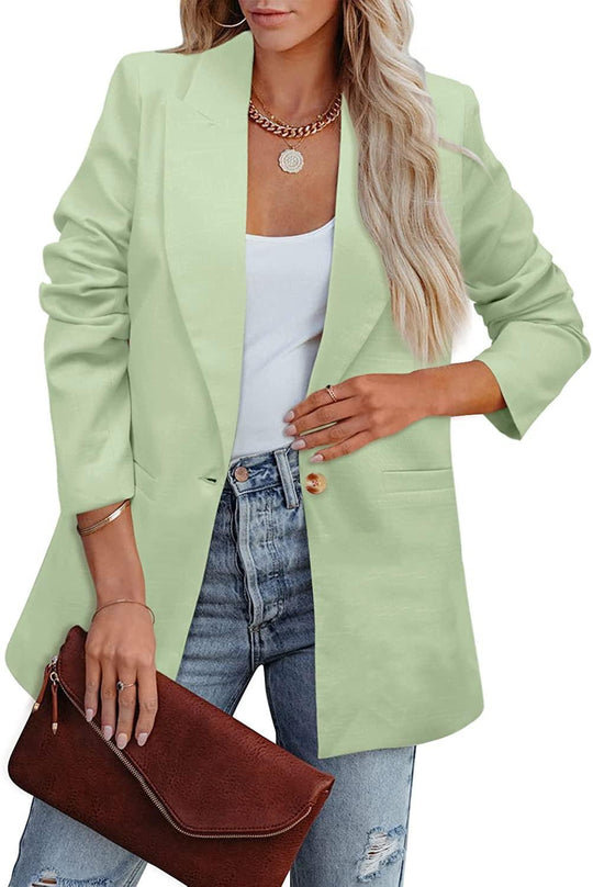 Damen Eleganter Freizeitblazer mit Lässigem Schnitt und Zwei Taschen EB