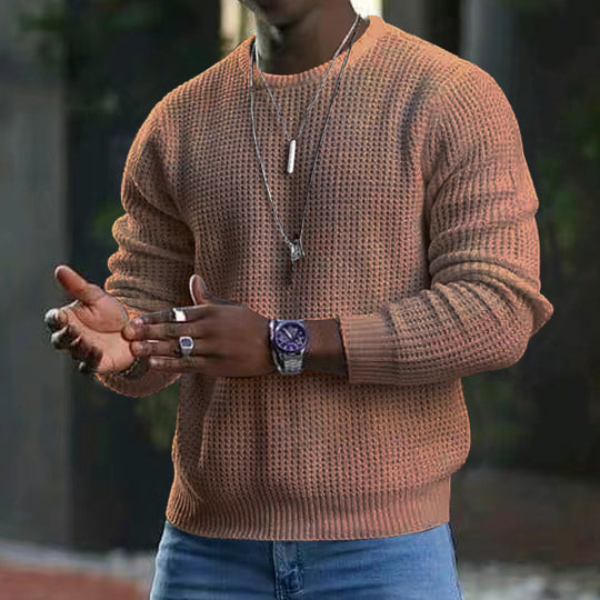 Herren stilvoller Strickpullover mit strukturiertem Design EB