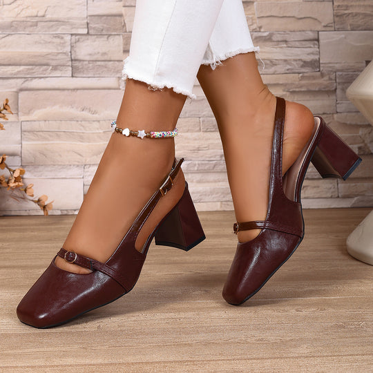 Damen Slingback-Pumps mit komfortablem Blockabsatz EB