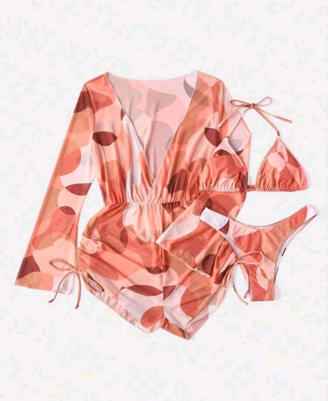 Damen Strandoutfit mit luftiger Tunika und Bikini EB