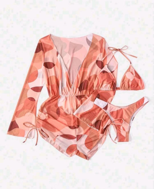 Damen Strandoutfit mit luftiger Tunika und Bikini EB