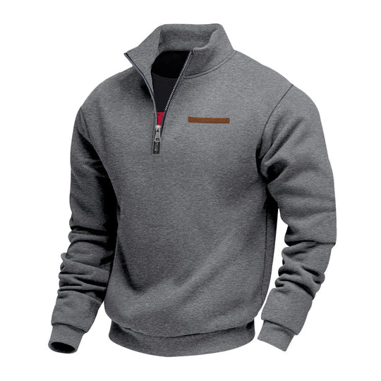 Herren modischer Kapuzenpullover mit halbem Reißverschluss und hochwertigen Details EB