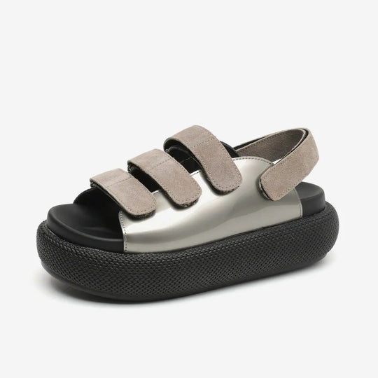 Damen Komfortable Sandalen mit verstellbaren Klettverschlüssen und luftiger Sohle EB