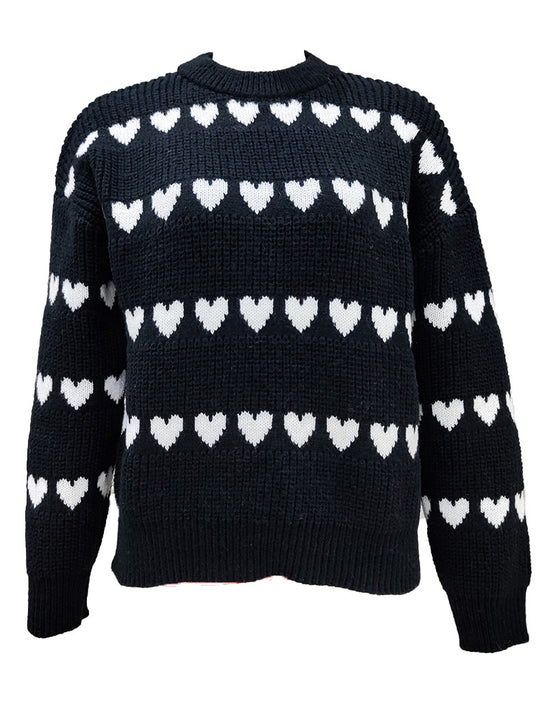 Damen Pullover mit Herzmotiv in lässiger Passform EB