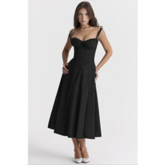 Damen Maxikleid mit floralem Design und elegantem Schlitz EB