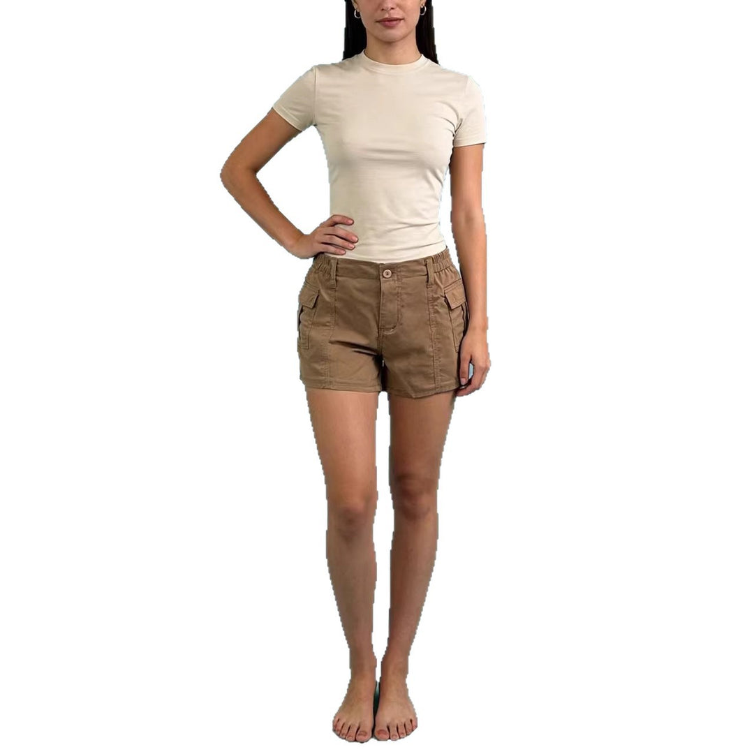 Damen Cargo-Shorts mit funktionalen Seitentaschen und elastischem Bund EB