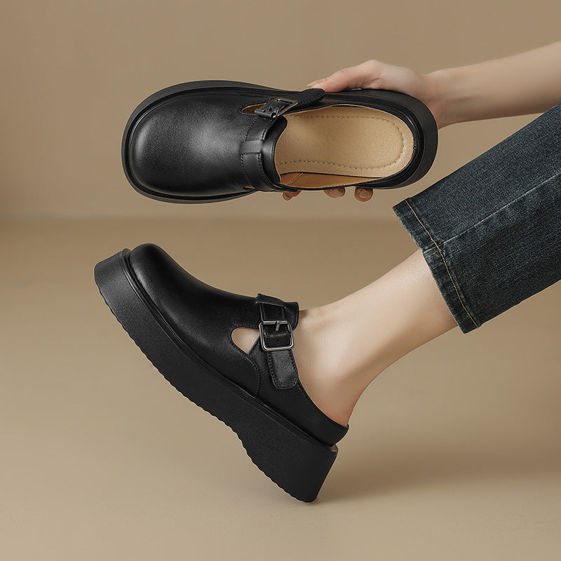 Damen Komfortable Clogs mit modischer Schnallenverzierung und rutschfester Sohle EB