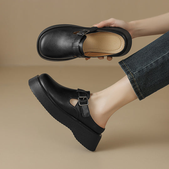 Damen Komfortable Clogs mit modischer Schnallenverzierung und rutschfester Sohle EB