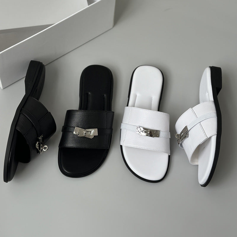 Damen Elegante und bequeme Sandalen mit modischem Schnallen-Detail EB