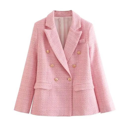 EB | Gemischter Doppelreiher Tweed Blazer Damen
