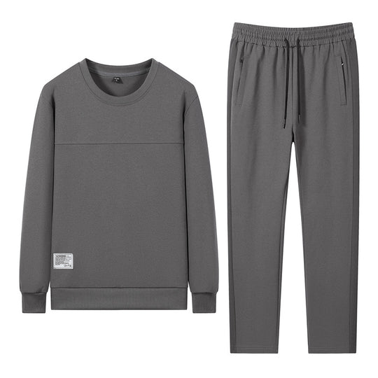 Herren lässiges Trainingsset mit Reißverschluss-Bomber, Rundhals-Sweatshirt und elastischer Jogginghose EB