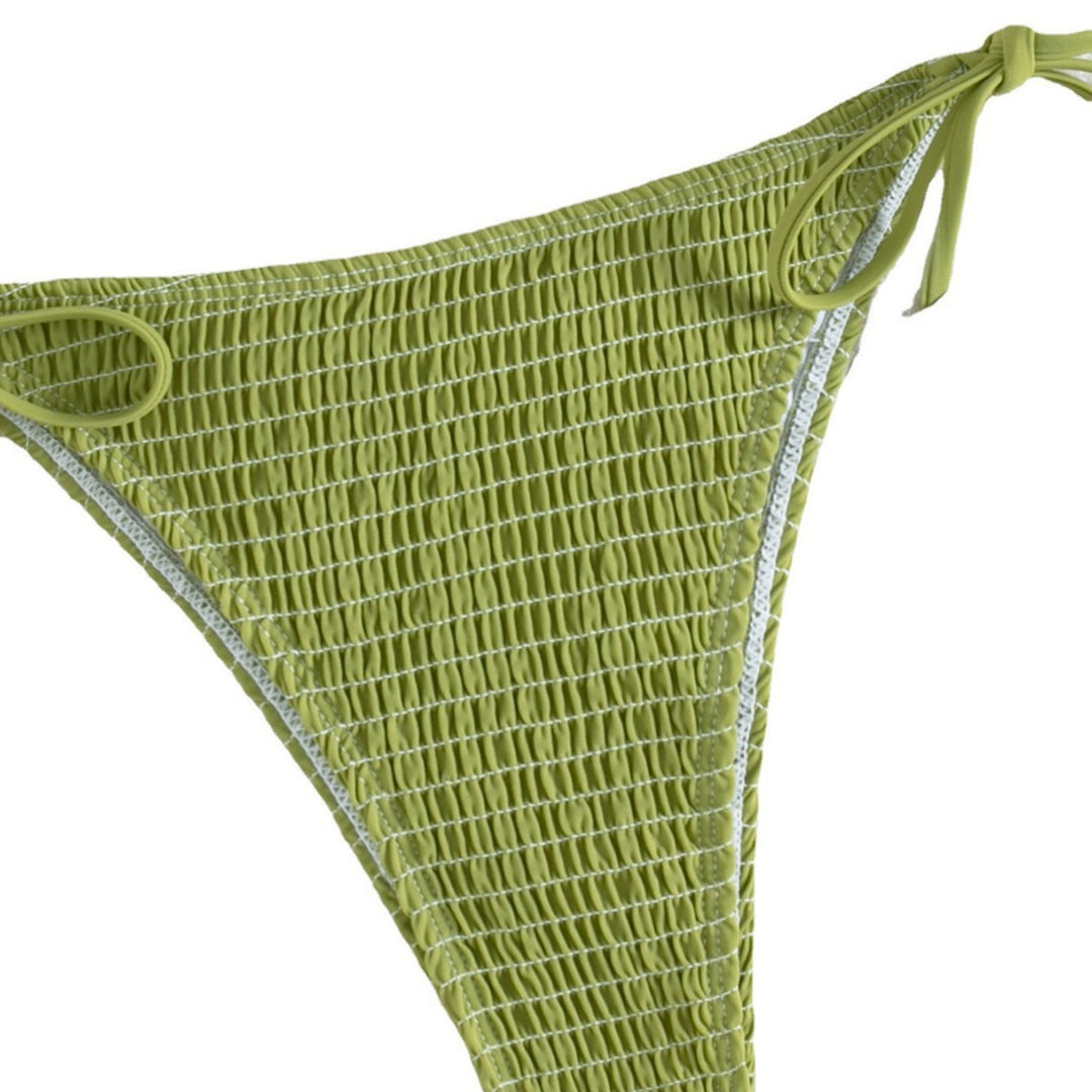 Damen Triangel-Bikini-Set mit feinen Rüschendetails und verstellbaren Bindebändern EB