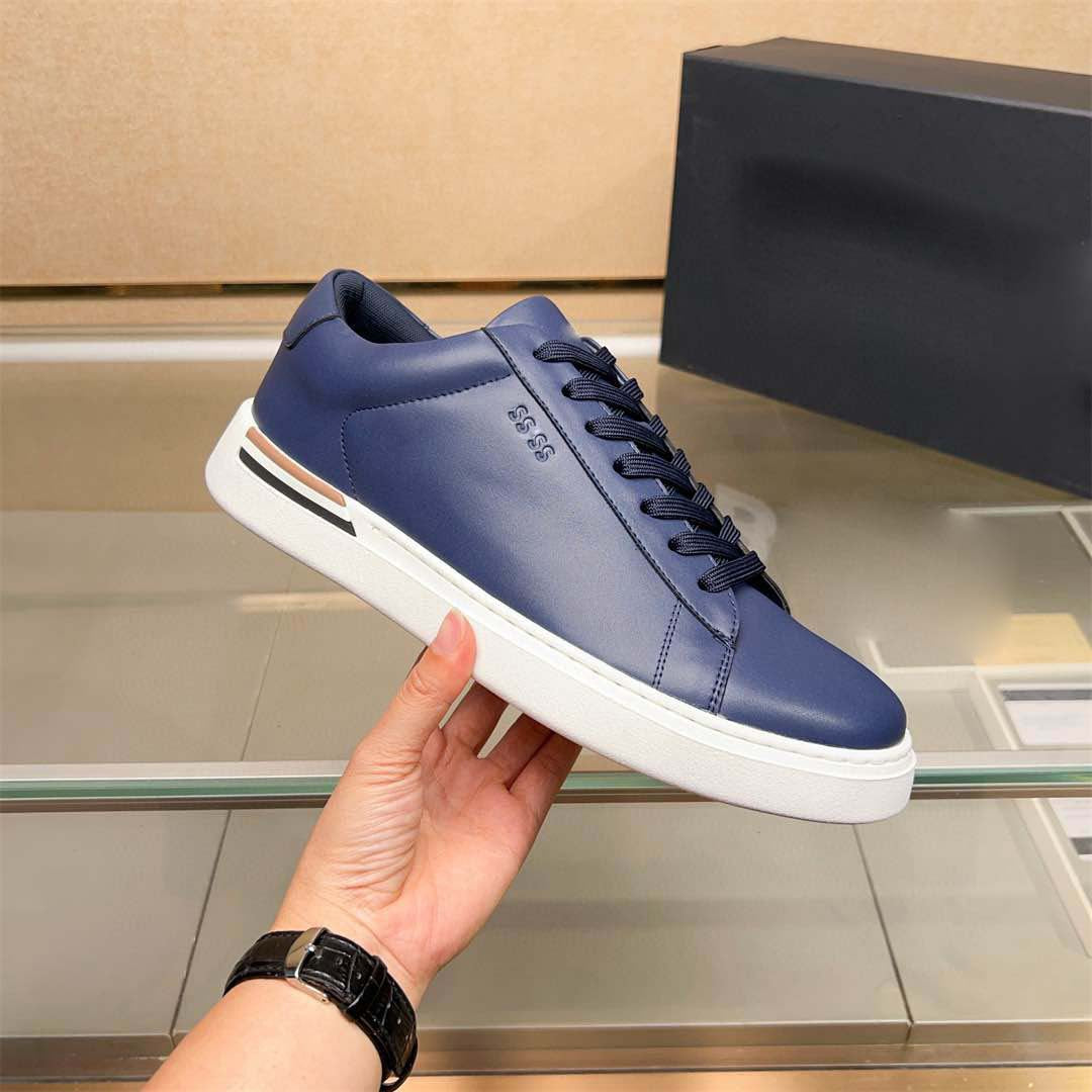 Damen Sportliche Leder Sneakers mit modernem, schlichtem Design EB
