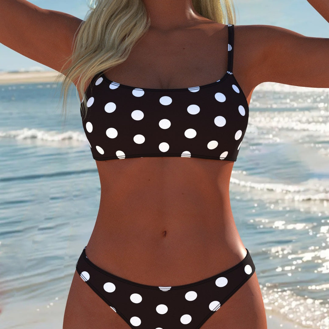 Damen Bikini-Set mit modischem Punktdesign und verstellbaren Trägern EB
