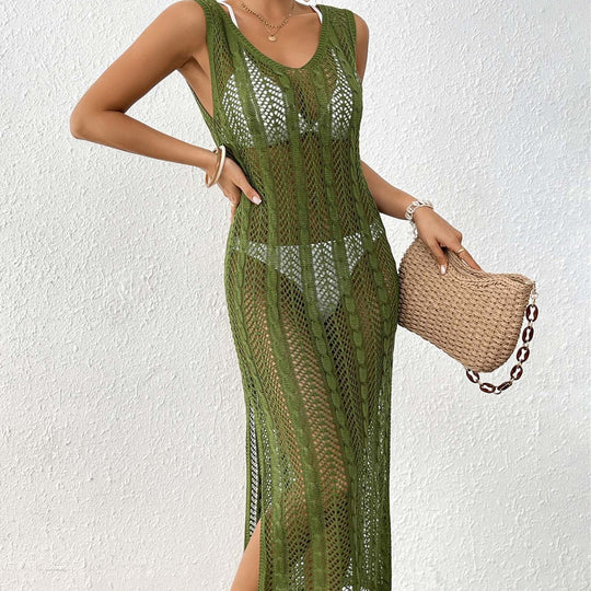 Damen eleganter Häkelsarong mit transparentem Design EB