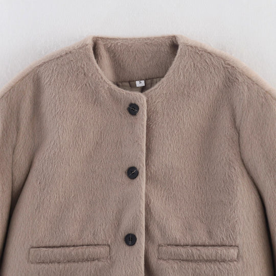 Damen kuschelige, klassische Kurzjacke EB