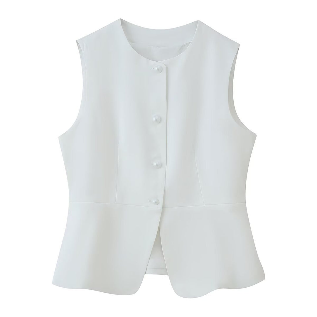Damen ärmellose Blazer-Jacke EB