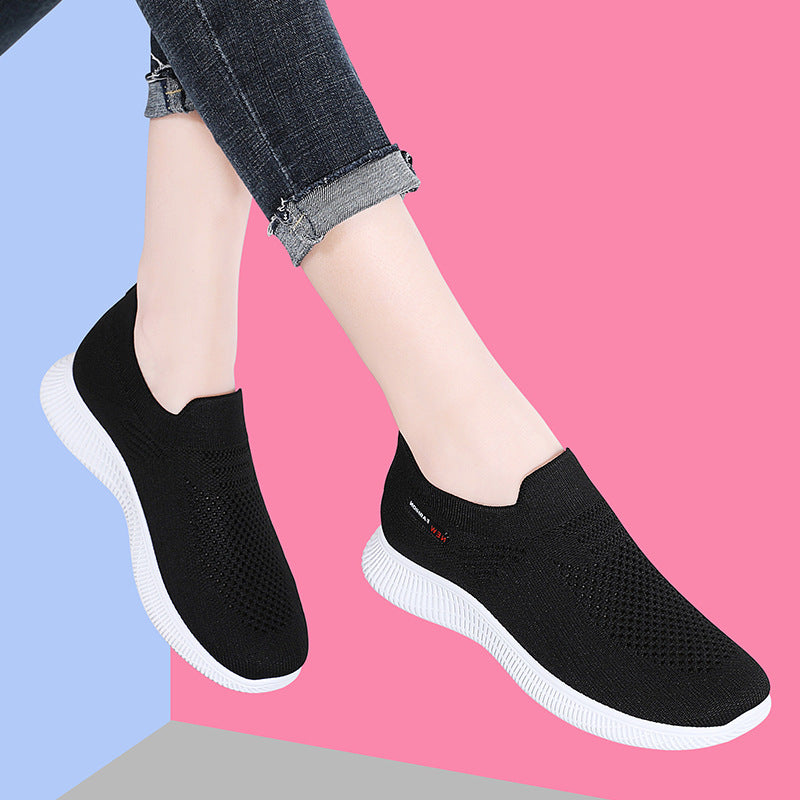 Damen Slip-On Freizeitschuhe mit atmungsaktivem Obermaterial und rutschfester Sohle EB