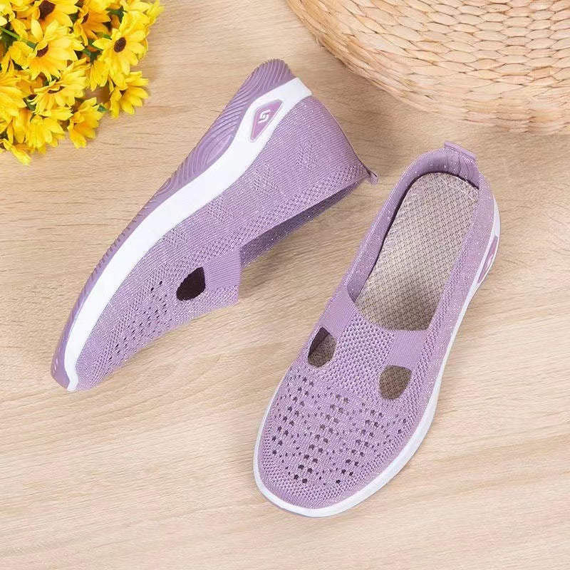 Damen Leichte und luftige Slip-On Sneakers mit elastischer Sohle EB