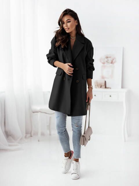 Damen klassischer Oversized-Blazer mit elegantem Revers EB