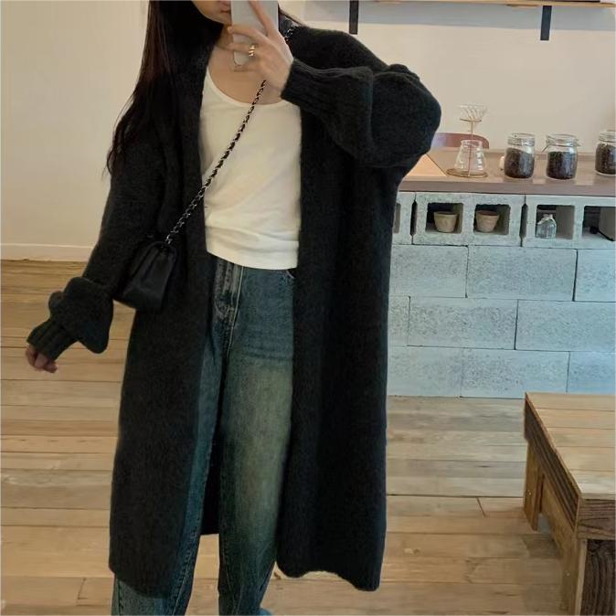 Damen Kuscheliger Strickcardigan mit lässigem Schnitt und weitem Kragen EB