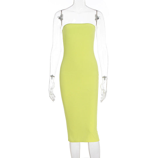 Damen Basic-Bodycon Kleid ohne Träger EB