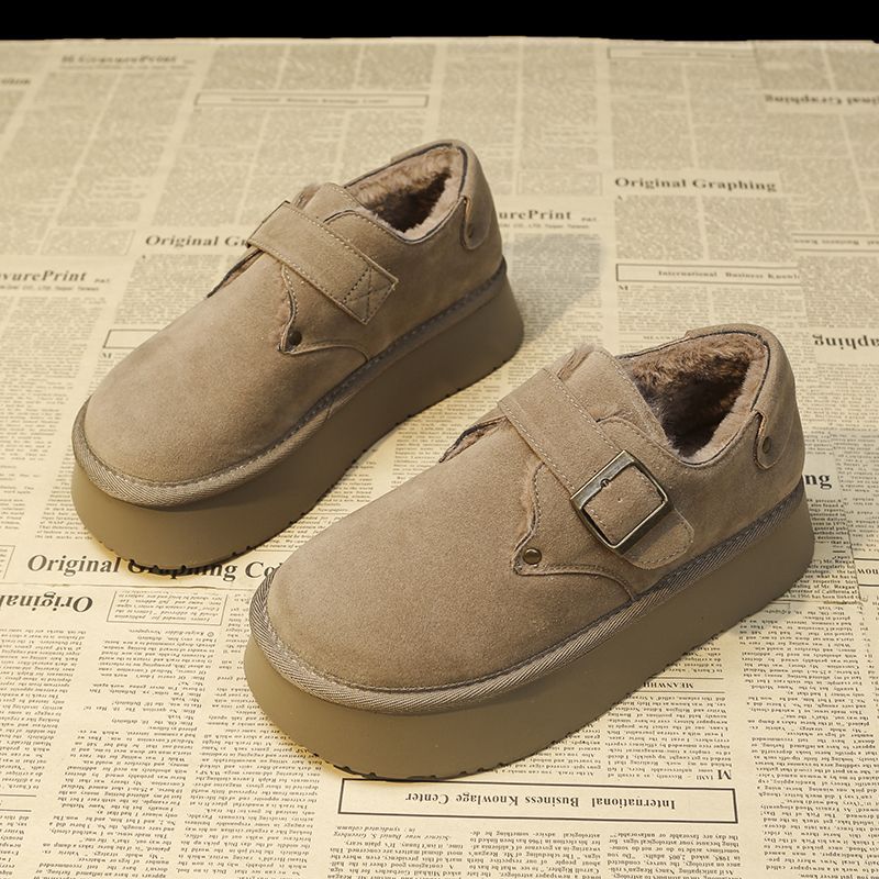 Damen komfortable Slipper mit praktischer Schnalle und weichem Innenfutter EB