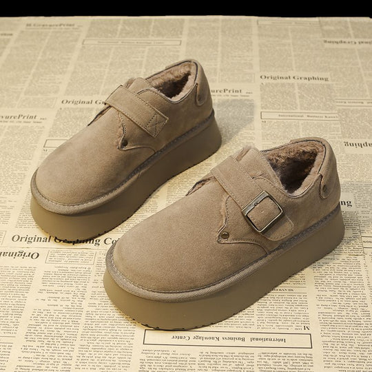 Damen komfortable Slipper mit praktischer Schnalle und weichem Innenfutter EB
