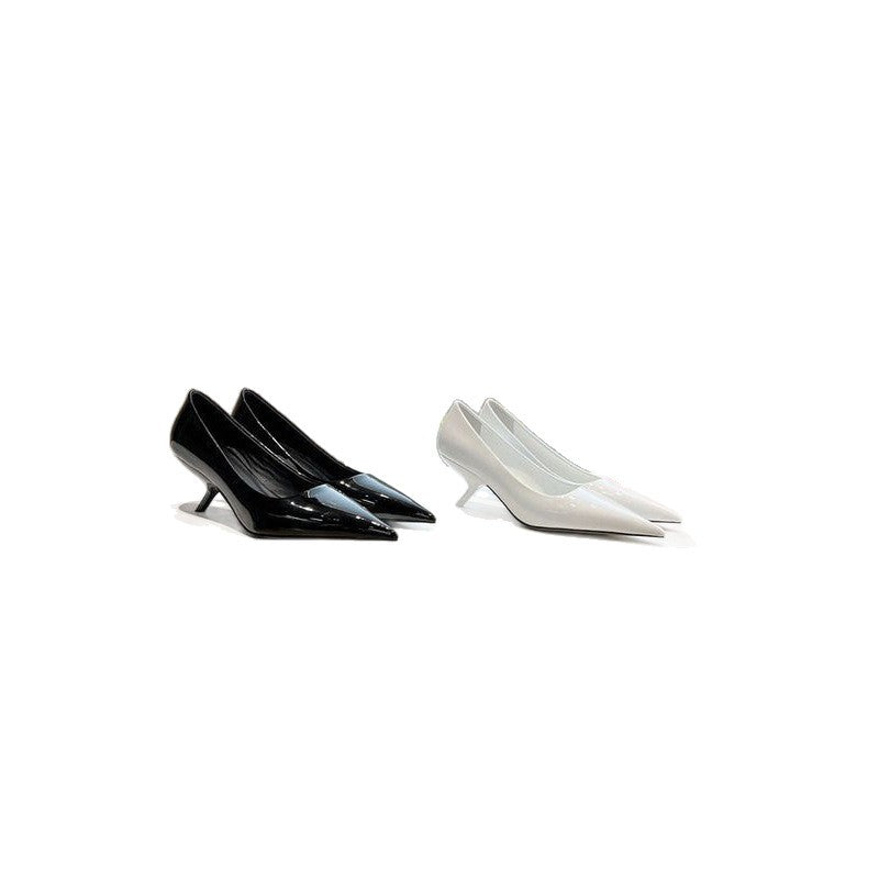 Damen elegante Slingback-Pumps mit glänzender Lackoberfläche EB