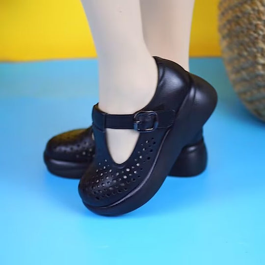 Damen Komfortable und atmungsaktive Clogs mit elegantem Riemchen-Design EB
