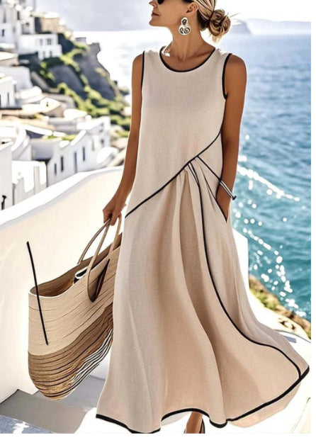 Damen Maxi-Kleid mit einzigartigem Wickeldesign EB