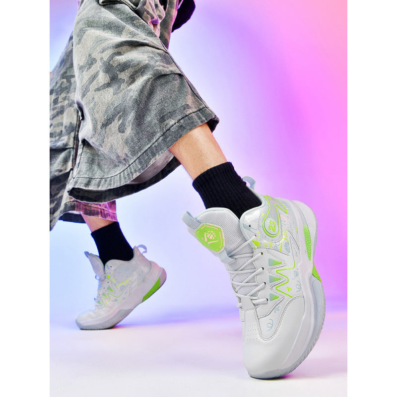 Damen Sportliche High-Top Basketball-Sneaker mit atmungsaktiver Mesh-Oberfläche und dämpfendem Fußbett EB